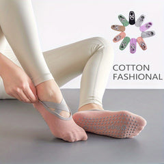 Women's Anti-slip Breathable Yoga Socks Cross Strap Sports Pilates Dance Socks