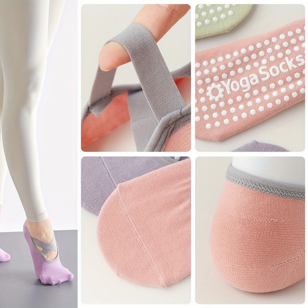 Women's Anti-slip Breathable Yoga Socks Cross Strap Sports Pilates Dance Socks