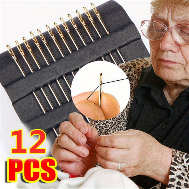 12pcs Hand Sewing Needles With Storage Box Stainless Steel Sewing Needles