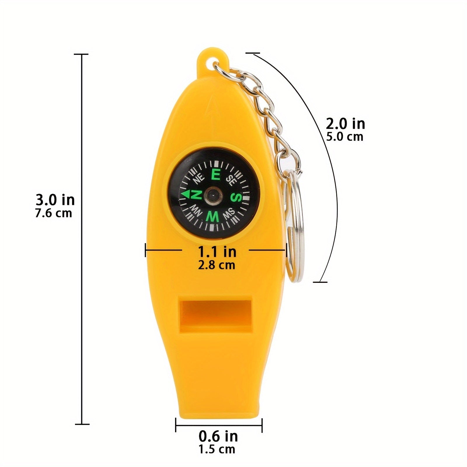 Emergency Survival Whistle with Compass Thermometer and Magnifier