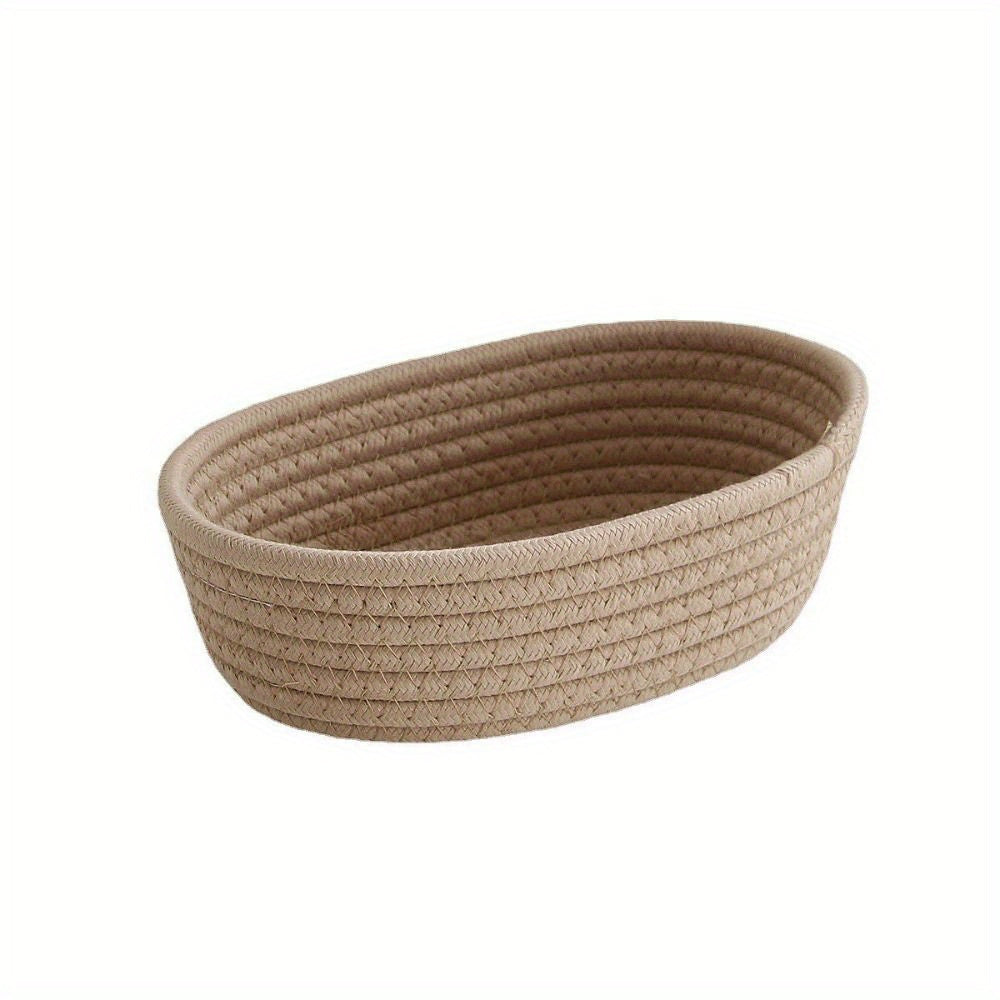 Stylish Woven Nordic Cotton Rope Storage Basket - 58x42x13cm