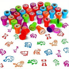 10pcs Assorted Self Ink Stamps Toy Happy Face Seal Scrapbook DIY Decor