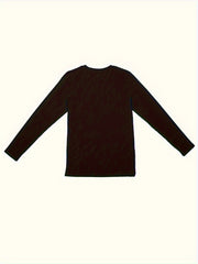 Christmas Letter Print Lounge Top Long Sleeve Crew Neck Women's Sleepwear