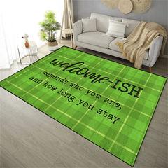 Christmas Welcome Rug Colorful Indoor Carpet Machine Washable