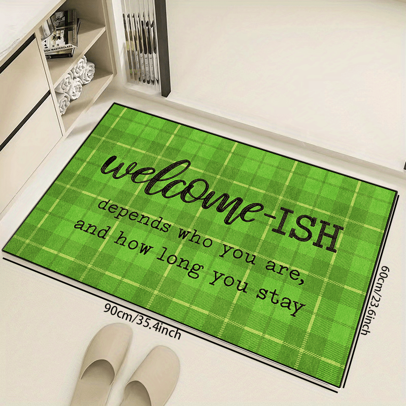 Christmas Welcome Rug Colorful Indoor Carpet Machine Washable