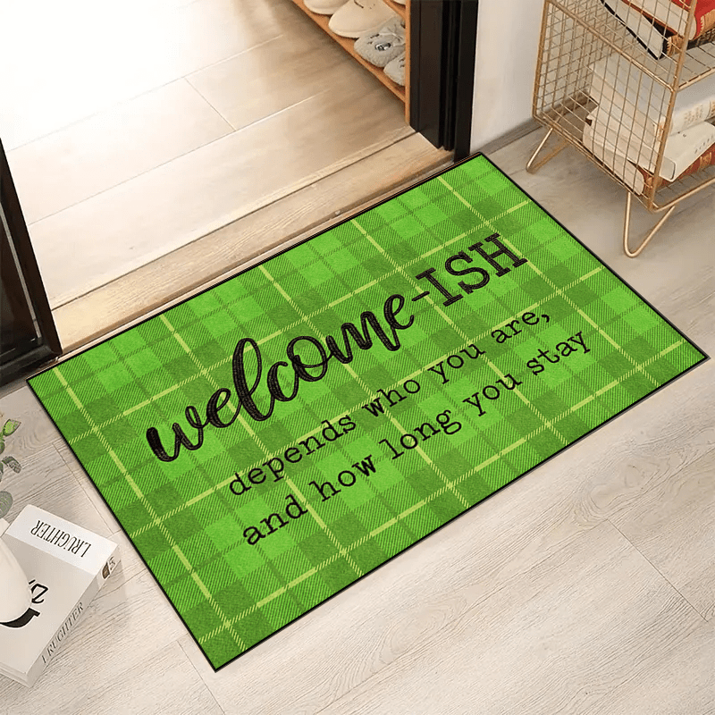Christmas Welcome Rug Colorful Indoor Carpet Machine Washable