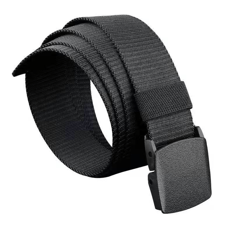 Men's Military Belt Automatic Buckle Nylon Canvas Belt For Outdoor