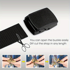 Men's Military Belt Automatic Buckle Nylon Canvas Belt For Outdoor