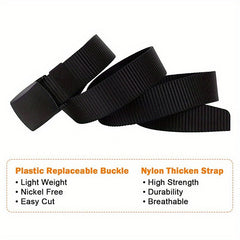 Men's Military Belt Automatic Buckle Nylon Canvas Belt For Outdoor