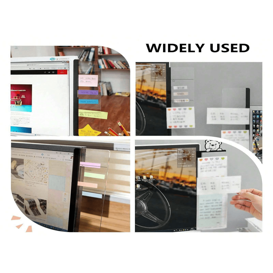 2pcs Office Desk Accessories Monitor Memo Board Sticky Note Holder