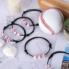 12 Baseball Bracelets Ball Beads Braid Adjustable Charms for Sports