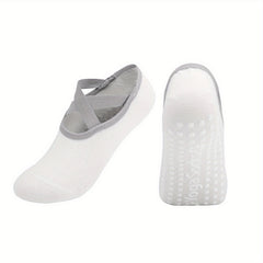 Women's Non-Slip Yoga Socks Cross Strap Breathable Sports Socks