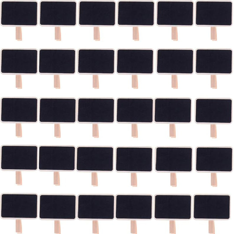 30pcs Mini Chalkboard Clip Wooden Message Board Signs for Memo Note Food Label