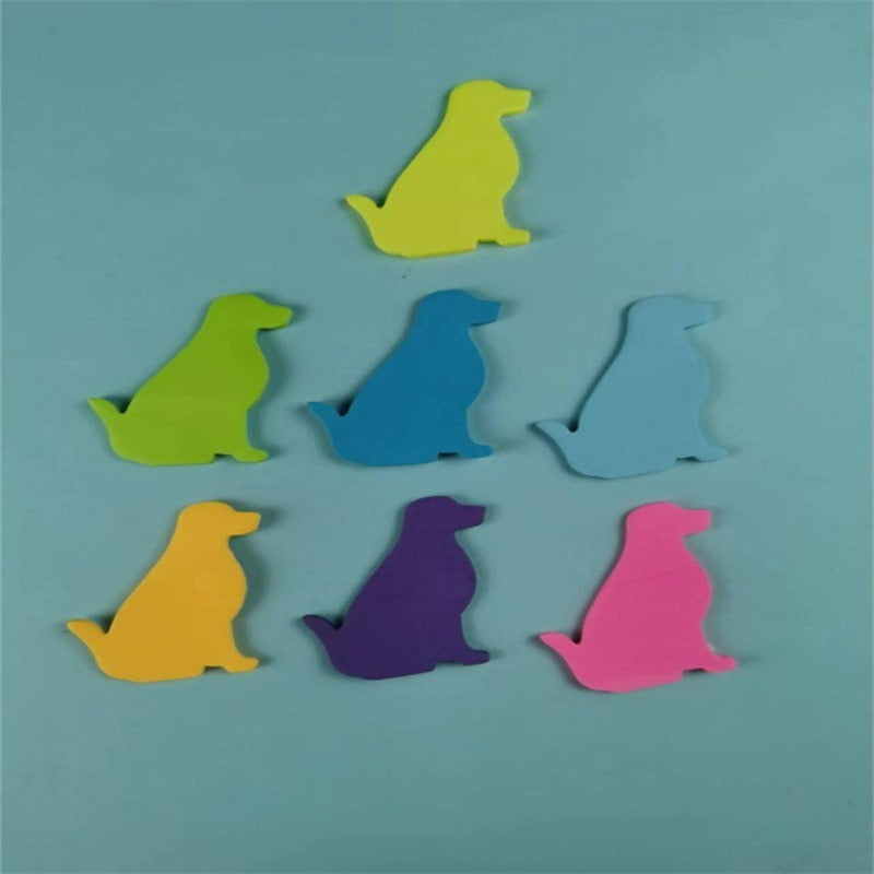 7pcs Dog Sticky Notes Fluorescent Memo Pad Message Stickers