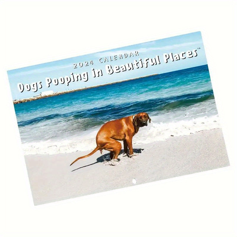 1pc Funny Dogs Pooping In Places Calendar