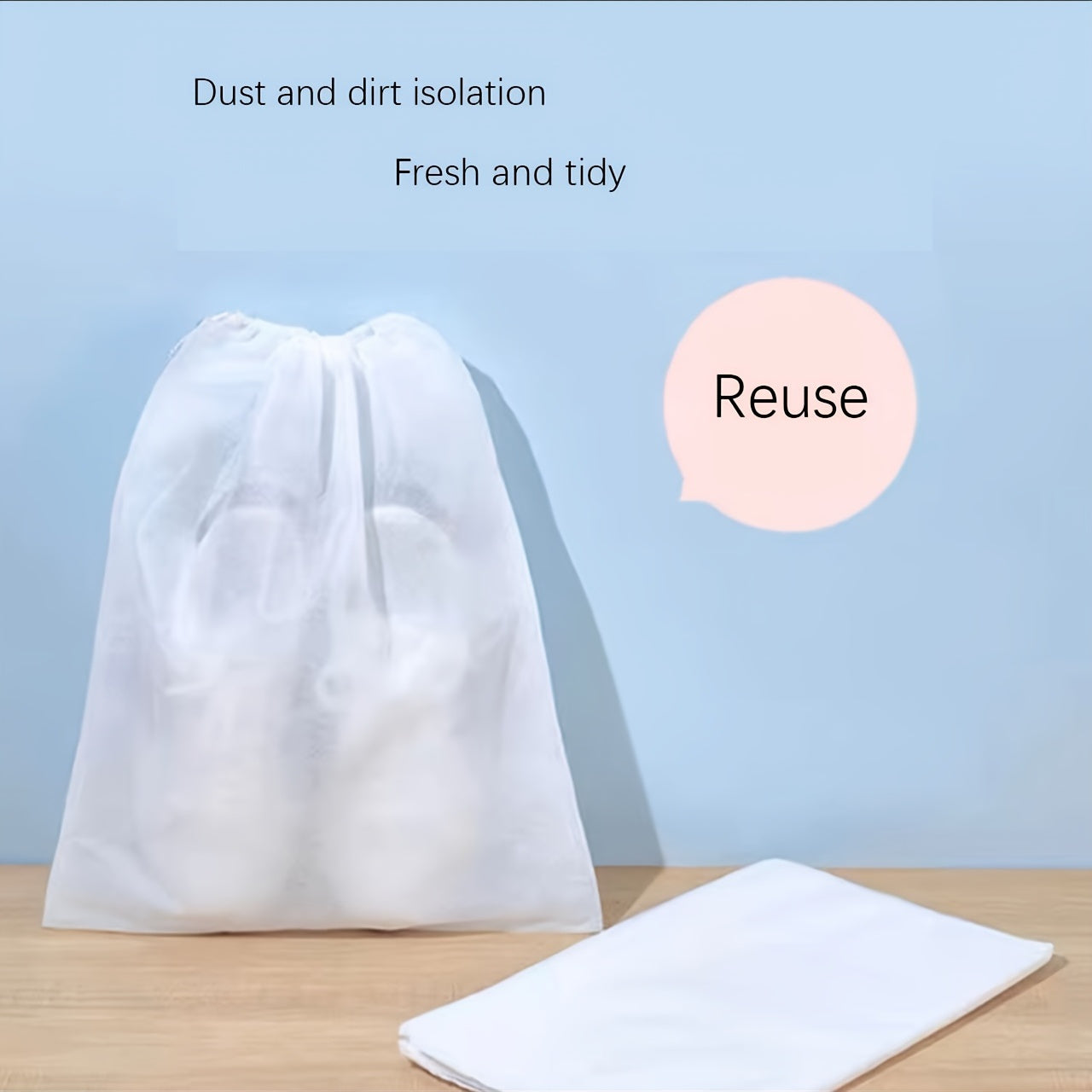 20pcs Portable Shoes Bag Non Woven Fabric Drawstring Shoes Storage Bag