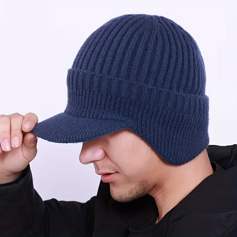 Men's Winter Knitted Velvet Thickened Hats
