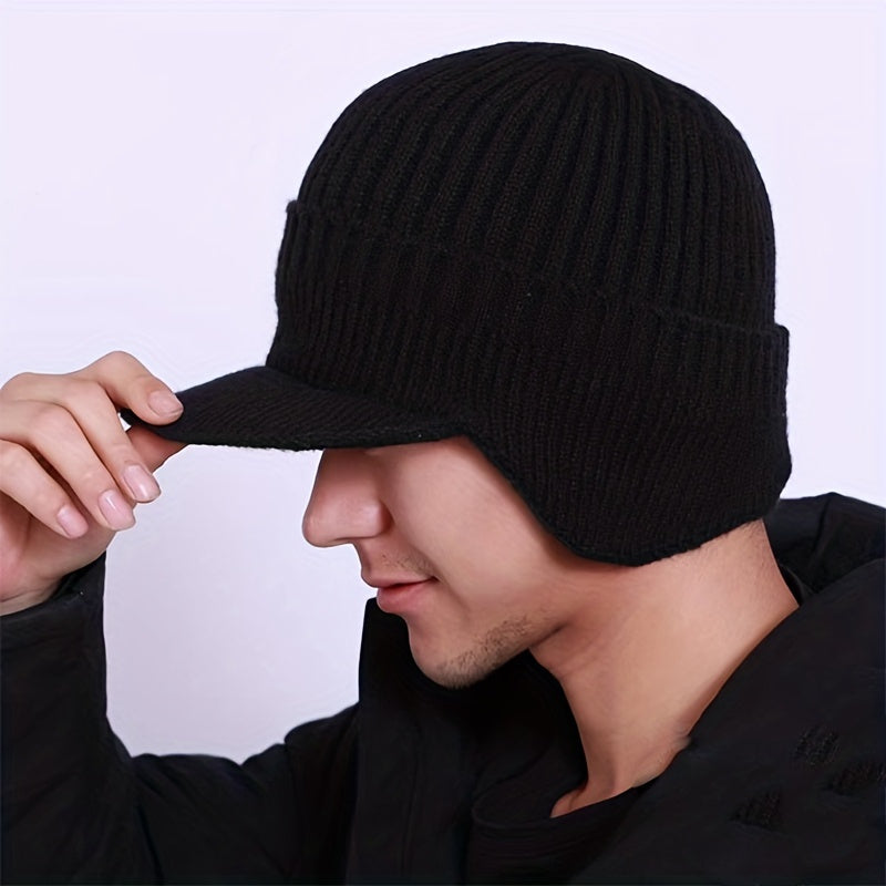 Men's Winter Knitted Velvet Thickened Hats