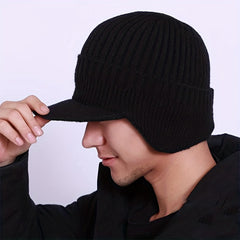Men's Winter Knitted Velvet Thickened Hats