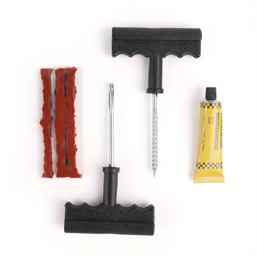 Car Tire Repair Tool Set With Glue Rubber Stripes Tools