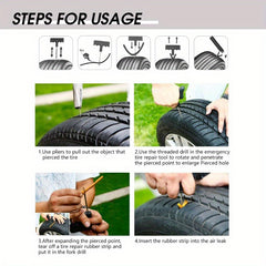 Car Tire Repair Tool Set With Glue Rubber Stripes Tools