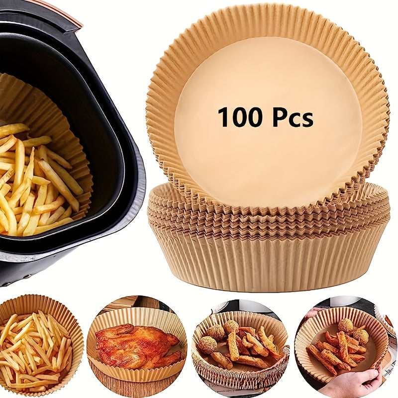 50-100 Disposable Air Fryer Liners 16x20cm Paper Liner Pots Baking Trays Oven