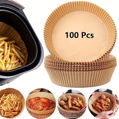 50-100 Disposable Air Fryer Liners 16x20cm Paper Liner Pots Baking Trays Oven