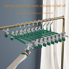 5pcs Stainless Steel Dipped Pants Clip Wardrobe Anti-slip Adjustable Hanger