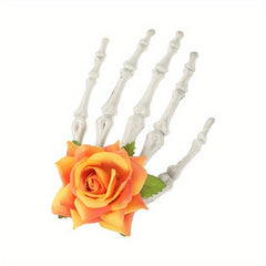 Rose Skull Hand Hairpin Lady's Bizarre Scary Bone Hair Decoration