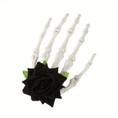 Rose Skull Hand Hairpin Lady's Bizarre Scary Bone Hair Decoration