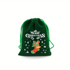 Xmas Velvet Bags Small Candy Gift Bag Drawstring Pouch