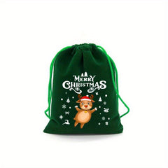 Xmas Velvet Bags Small Candy Gift Bag Drawstring Pouch