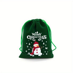 Xmas Velvet Bags Small Candy Gift Bag Drawstring Pouch