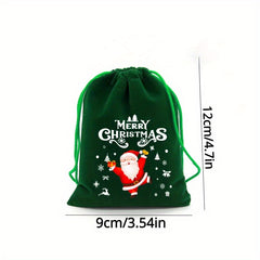 Xmas Velvet Bags Small Candy Gift Bag Drawstring Pouch