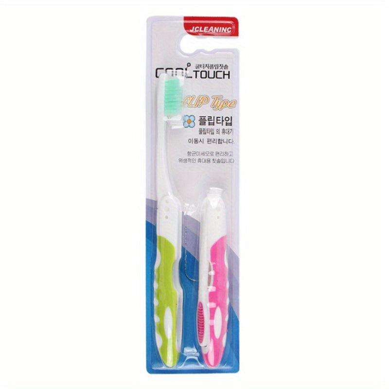 2pcs Foldable Travel Toothbrush Convenient For Camping