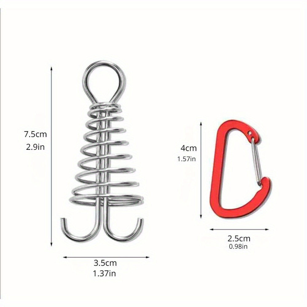 4pcs Outdoor Camping Tent Nail Buckle Stainless Steel Octopus Rope Buckle