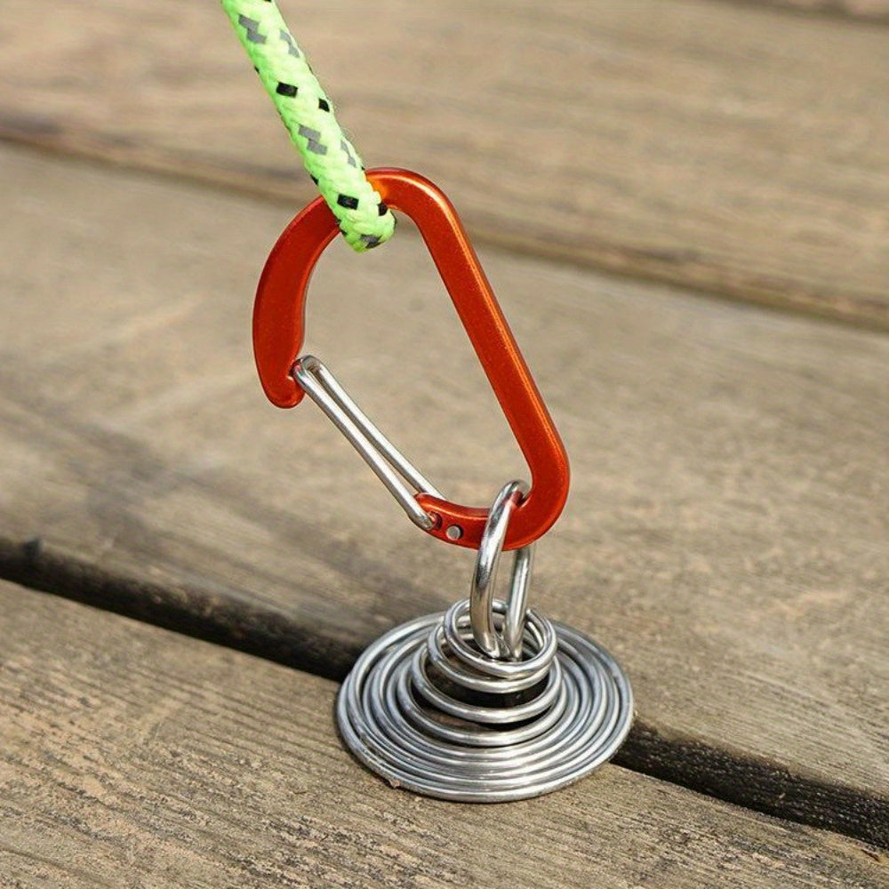 4pcs Outdoor Camping Tent Nail Buckle Stainless Steel Octopus Rope Buckle