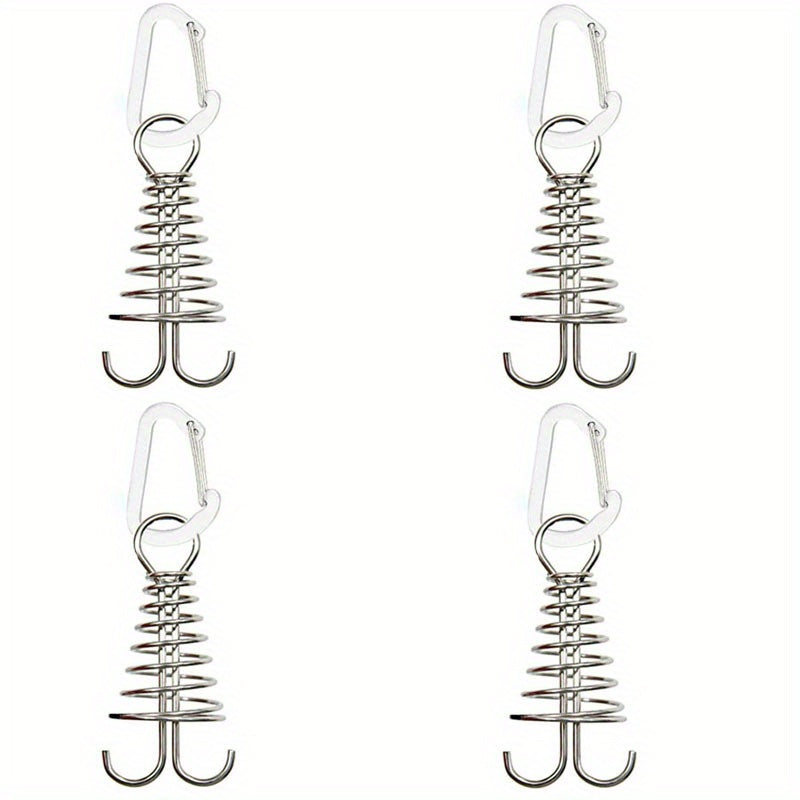 4pcs Outdoor Camping Tent Nail Buckle Stainless Steel Octopus Rope Buckle