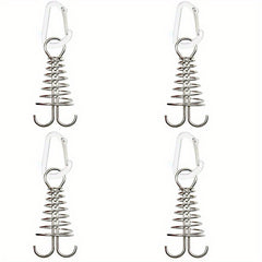4pcs Outdoor Camping Tent Nail Buckle Stainless Steel Octopus Rope Buckle