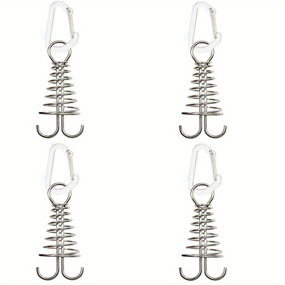 4pcs Outdoor Camping Tent Nail Buckle Stainless Steel Octopus Rope Buckle