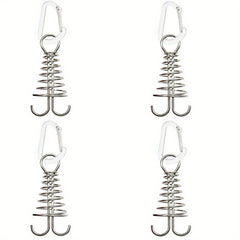 4pcs Outdoor Camping Tent Nail Buckle Stainless Steel Octopus Rope Buckle