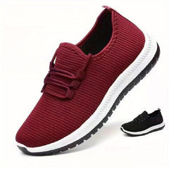 Women's Lightweight Sports Shoes Solid Lace Up Low Top Running Sneakers