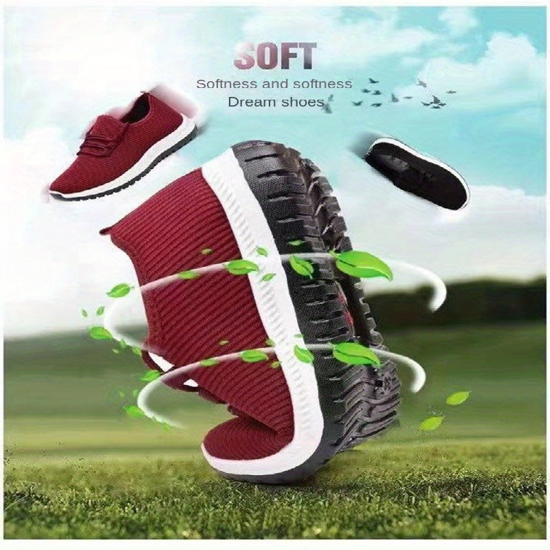 Women's Lightweight Sports Shoes Solid Lace Up Low Top Running Sneakers