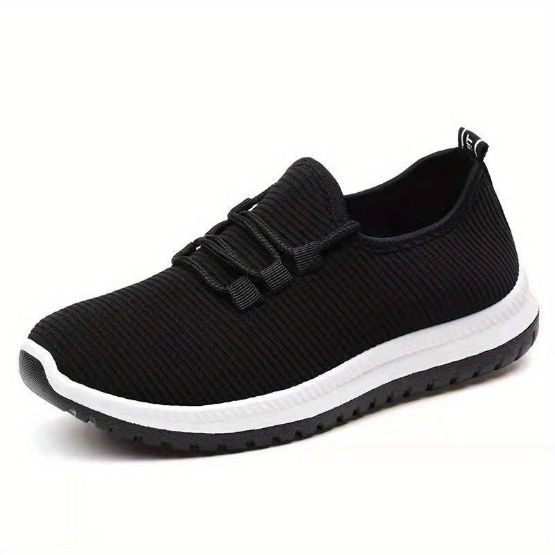 Women's Lightweight Sports Shoes Solid Lace Up Low Top Running Sneakers