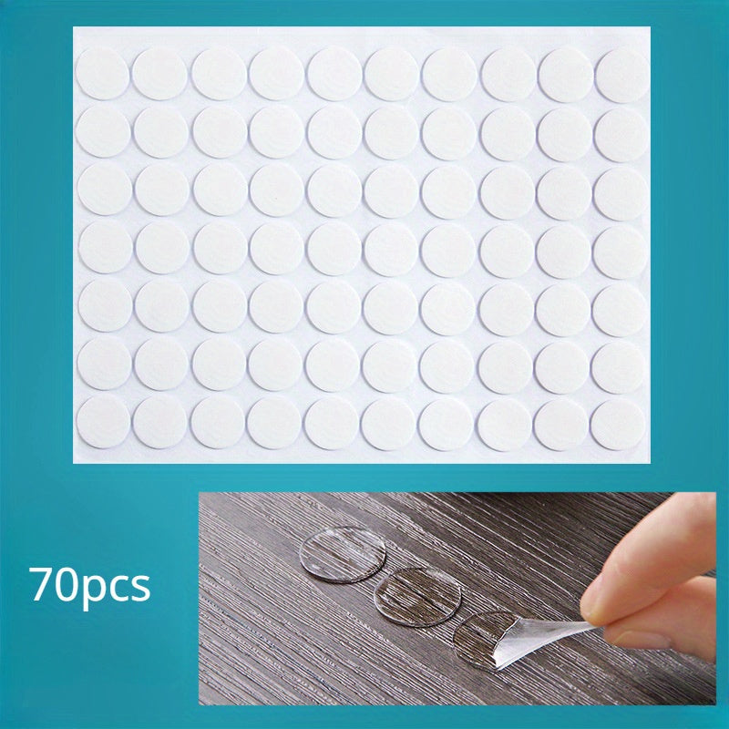 70pcs 20mm Transparent Double sided Adhesive Pads Traceless Removable Circular