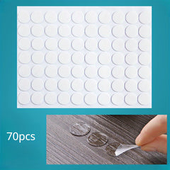 70pcs 20mm Transparent Double sided Adhesive Pads Traceless Removable Circular