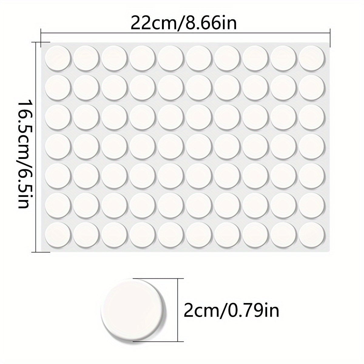 70pcs 20mm Transparent Double sided Adhesive Pads Traceless Removable Circular