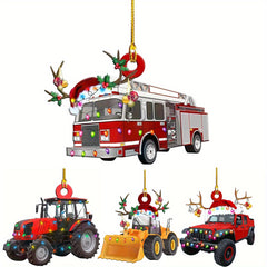 Christmas Tree Hanging Truck Decoration Antique Farmhouse Creative Car Rear View