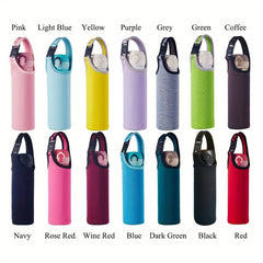 Outdoor Water Bottle Cover Pouch w/ Shoulder Strap Leak Proof Insulation Bag