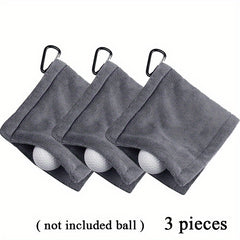 3 Pcs Golf Pocket Towel With Clip Portable Ball Cleaner 5.5x5.5inch